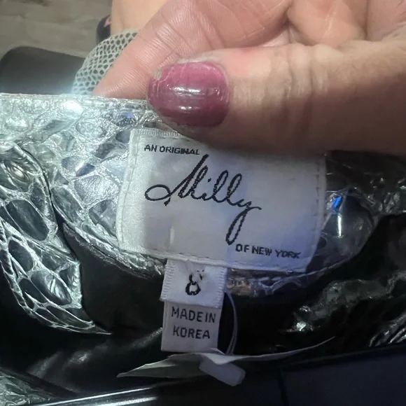 Milly Metallic snake, print silver skirt - Picture 2 of 2